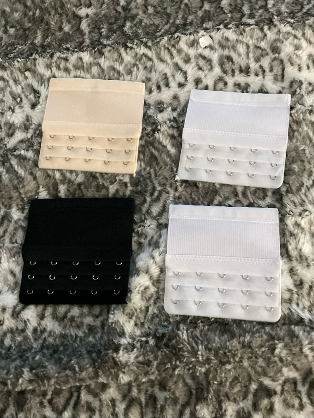 Elastic Bra Extender Set - Black, White, Nude - Multipack